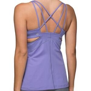 Lululemon Exquisite Tank II Strappy Back Logo Cutouts Breathable Yoga Lullaby 4